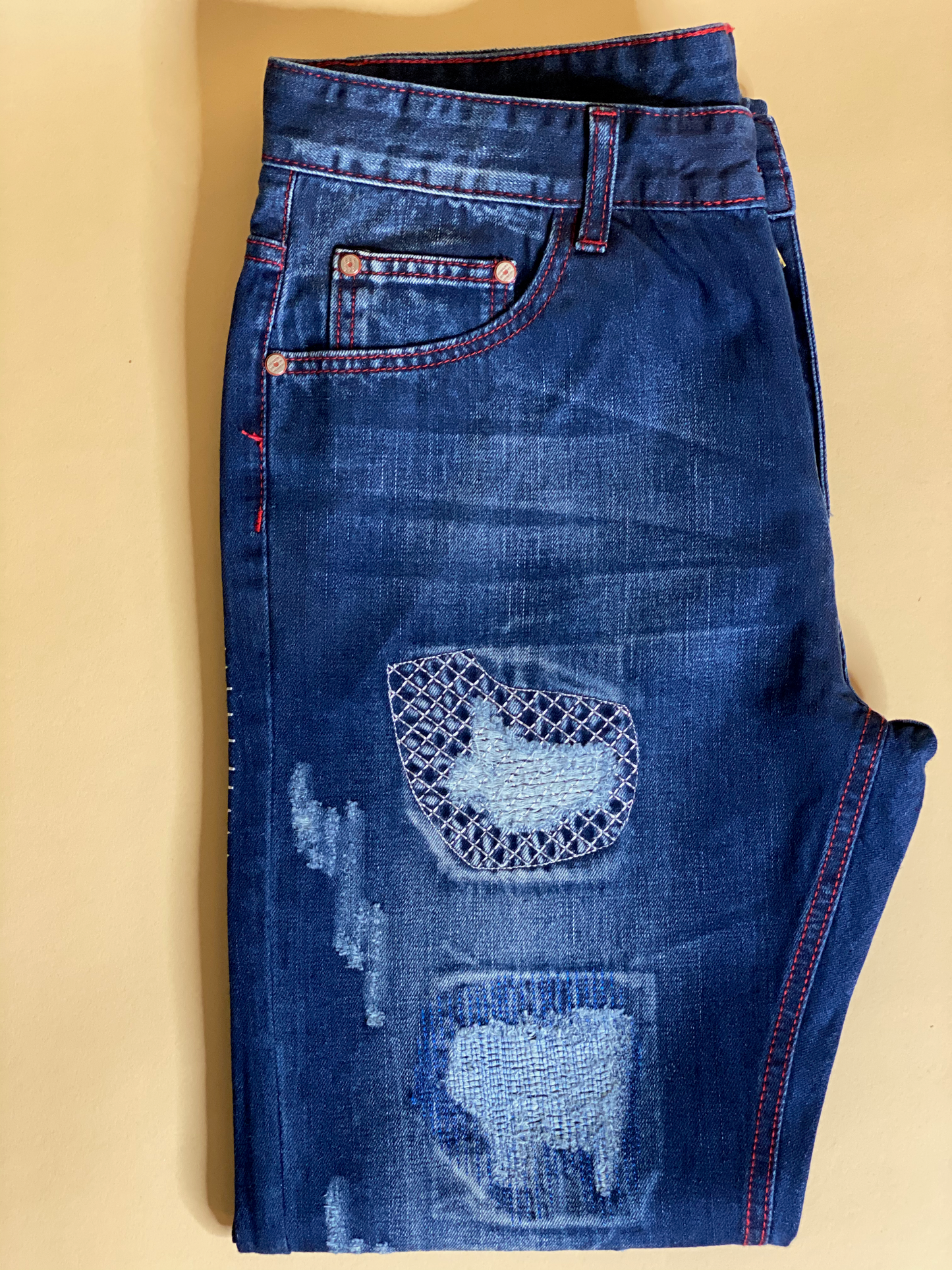 Distressed Denim Jeans